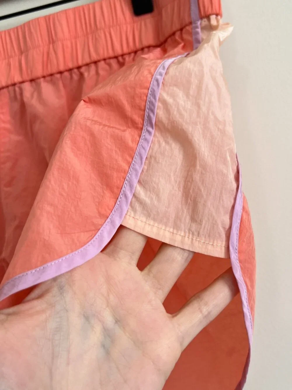 Urban Outfitters Pink Coral Nylon Ciara Pull On Shorts